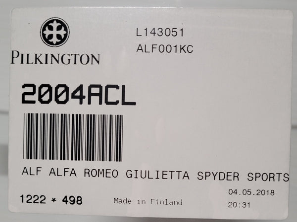 1954-63 ALFA ROMEO GIULIETTA SPIDER & 1962-66 GUILIA SPIDER CONVERTIBLE WINDSHIELD, TRIPLEX